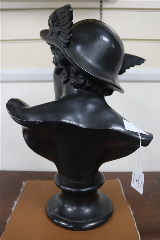 A 19th century large Wedgwood black basalt bust